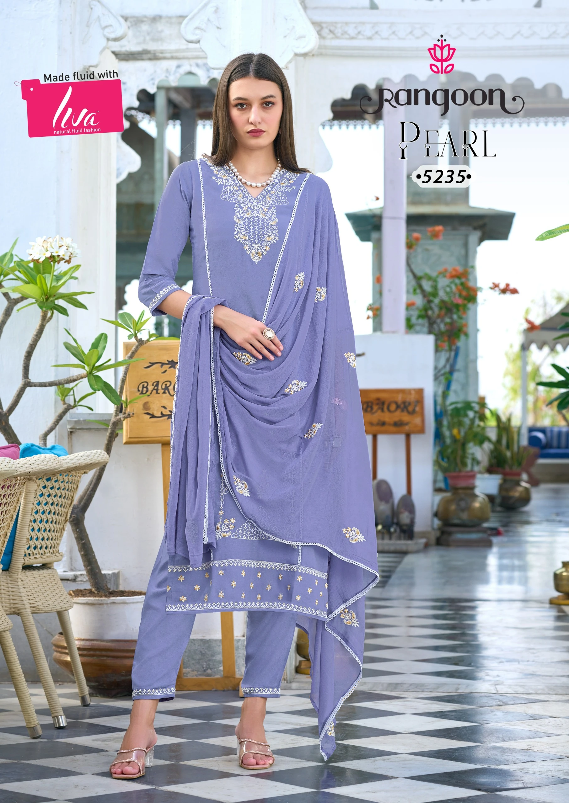 Rangoon Pearl Viscos Rayon Wholesale Readymade Salwar Suit Catalog — Wholesale Salwar Suits, Rangoon wholesale from Surat — view 4